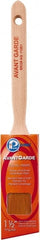 Premier Paint Roller - 1-1/2" Oval/Angle Polyester Sash Brush - 2-1/2" Bristle Length, 6-3/4" Wood Sash Handle - Exact Tooling