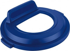 Rubbermaid - Round Lid for Use with 32 Gal Round Recycle Containers - Blue, Polyethylene, For Brute Trash Cans - Exact Tooling