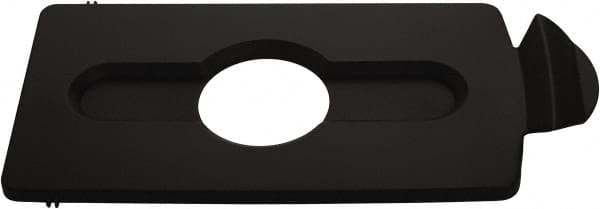 Rubbermaid - Rectangle Lid for Use with 23 Gal Rectangular Recycle Containers - Black, Polypropylene, For Slim Jim Trash Cans - Exact Tooling