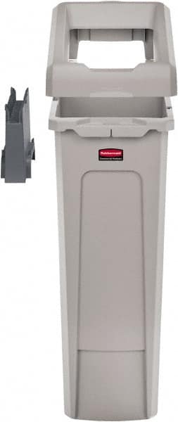 Rubbermaid - Square Lid for Use with 23 Gal Rectangular Recycle Containers - Gray, Polypropylene, For Slim Jim Trash Cans - Exact Tooling