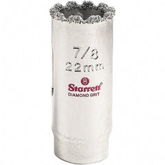 Starrett - 7/8" Diam, 2" Cutting Depth, Hole Saw - High Speed Steel Saw, Toothed Edge - Exact Tooling