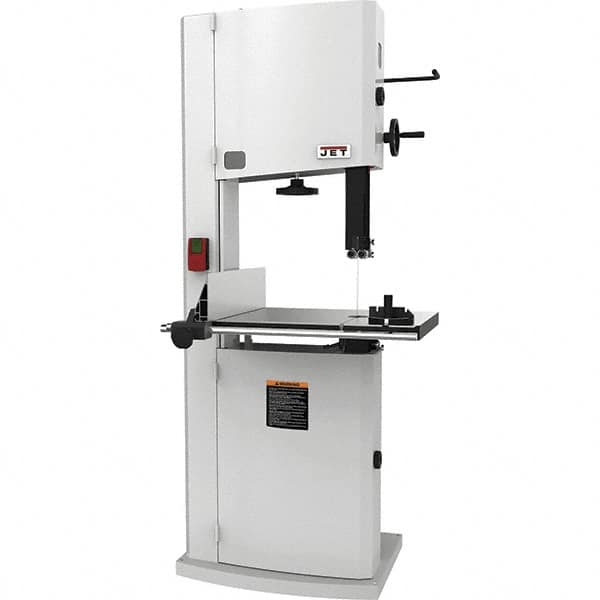 Jet - 18" Throat Capacity, Step Pulley Vertical Bandsaw - 2,300/3,800 SFPM, 3 hp, Single Phase - Exact Tooling