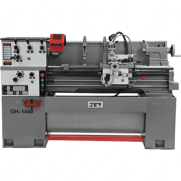 Jet - 14" Swing, 40" Between Centers, 230 Volt, Single Phase Bench Lathe - 5MT Taper, 3 hp, 40 to 1,800 RPM, 1-1/2" Bore Diam, 30" Deep x 56-1/2" High x 74.8" Long - Exact Tooling