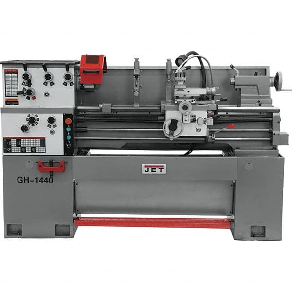 Jet - 14" Swing, 40" Between Centers, 230 Volt, Single Phase Bench Lathe - 5MT Taper, 3 hp, 40 to 1,800 RPM, 1-1/2" Bore Diam, 30" Deep x 56-1/2" High x 74.8" Long - Exact Tooling