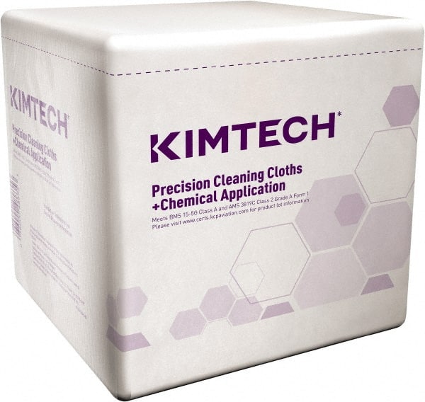 Kimtech - 1/4 Fold Clean Room/Lab/Critical Task Wipes - Poly Pack, 12" x 12-1/2" Sheet Size, White - Exact Tooling