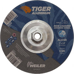 Weiler - 7" 24 Grit Aluminum Oxide/Silicon Carbide Blend Cutoff Wheel - 1/4" Thick, 5/8-11 Arbor, 8,500 Max RPM, Use with Angle Grinders - Exact Tooling