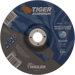 Weiler - 7" 24 Grit Aluminum Oxide/Silicon Carbide Blend Cutoff Wheel - 1/4" Thick, 7/8" Arbor, 8,500 Max RPM, Use with Angle Grinders - Exact Tooling