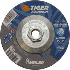 Weiler - 5" 24 Grit Aluminum Oxide/Silicon Carbide Blend Cutoff Wheel - 1/4" Thick, 5/8-11 Arbor, 12,200 Max RPM, Use with Angle Grinders - Exact Tooling