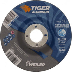 Weiler - 5" 24 Grit Aluminum Oxide/Silicon Carbide Blend Cutoff Wheel - 1/4" Thick, 7/8" Arbor, 12,200 Max RPM, Use with Angle Grinders - Exact Tooling