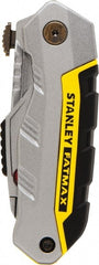 Stanley - 2-7/16" Blade, 8" OAL, Straight Pocket Knife - 4-3/4" Closed Length, Steel, 3 Blades, 1 Edge - Exact Tooling