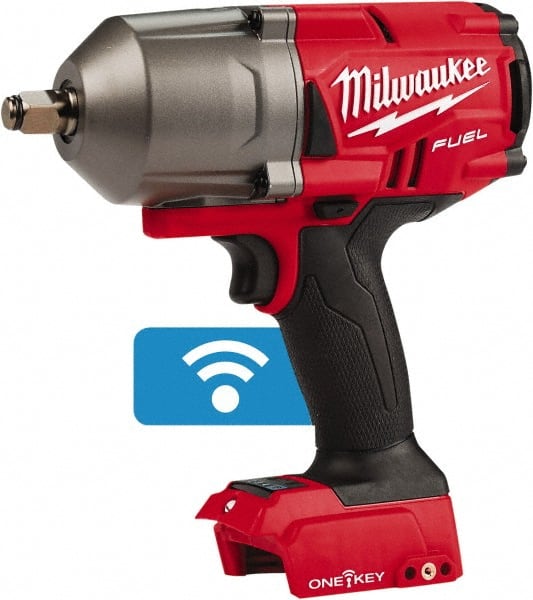 Milwaukee Tool - 1/2" Drive 18 Volt Pistol Grip Cordless Impact Wrench & Ratchet - 1,750 RPM, 0 to 2,100 BPM, 1,400 Ft/Lb Torque, Lithium-Ion Batteries Not Included - Exact Tooling