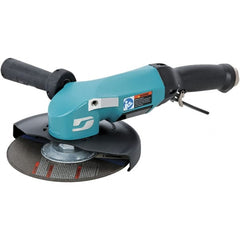 Dynabrade - 7" Wheel Diam, 8,500 RPM, Pneumatic Angle & Disc Grinder - 5/8-11 Spindle, 115 CFM, Adjustable Exhaust - Exact Tooling