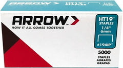 Arrow - 3/8" Wide High Carbon Steel Light-Duty Staples - 1/4" Leg Length - Exact Tooling