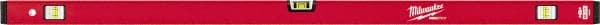 Milwaukee Tool - 48" Long 3 Vial Box Beam Level - Aluminum, Red, 1 Level & 2 Plumb Vials - Exact Tooling