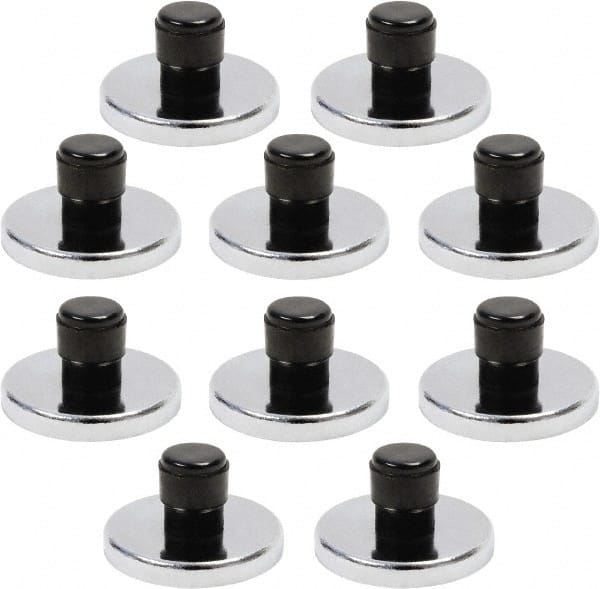 Mag-Mate - 1-15/64" Diam x 1-15/64" Long 11/64" Magnet Height, 15 Lb Max Pull Magnetic Print Holder - Round, 0.69" High, 7 Lb Average Magnetic Pull - Exact Tooling