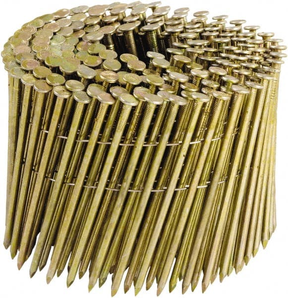 Stanley Bostitch - 11 Gauge 0.12" Shank Diam 3-1/4" Long Framing Nails for Power Nailers - Steel, Galvanized Finish, Smooth Shank, Coil Wire Collation, Round Head, Diamond Point - Exact Tooling
