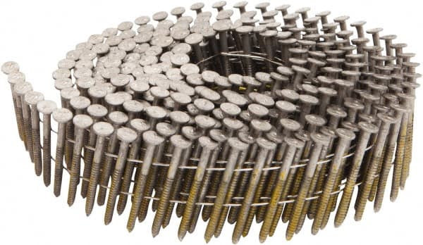 Stanley Bostitch - 13 Gauge 0.09" Shank Diam 1-1/4" Long Framing Nails for Power Nailers - Steel, Stainless Steel Finish, Ring Shank, Coil Wire Collation, Round Head, Blunt Diamond Point - Exact Tooling