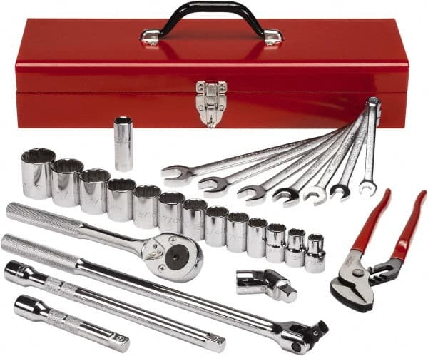 Proto - 27 Piece 3/4 & 1" Drive Master Tool Set - Comes in Tool Box - Exact Tooling