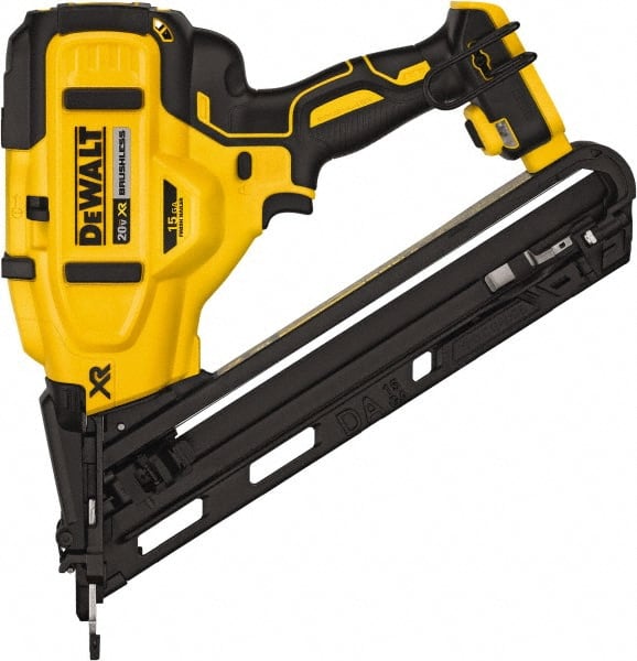 DeWALT - Cordless Finish Nailer - 15 Gauge Nail Diam, 1-1/4 to 2-1/2" Long Nail, Lithium-Ion Batteries Not Included - Exact Tooling