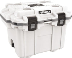 Pelican Products, Inc. - 30 Qt Cooler - Polypropylene, White/Gray - Exact Tooling
