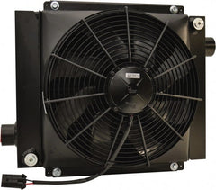 AKG Thermal Systems - SAE #20, 1 Fan Mount, Liquid-To-Air Aluminum Brazed Process Equipment Heat Exchanger - Oil Cooler, Ethylene Glycol/Water Mixture Cooler, 18" High x 20.47" Wide x 9.96" Deep, 91,681 BTU/Hr, 250°F Max - Exact Tooling