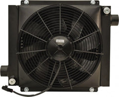 AKG Thermal Systems - SAE #20, 1 Fan Mount, Liquid-To-Air Aluminum Brazed Process Equipment Heat Exchanger - Oil Cooler, Ethylene Glycol/Water Mixture Cooler, 17" High x 19.69" Wide x 8.7" Deep, 76,401 BTU/Hr, 250°F Max - Exact Tooling