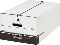 Made in USA - 1 Compartment, 15" Wide x 24" Deep, File Storage Boxes - Corrugated Cardboard, White - Exact Tooling