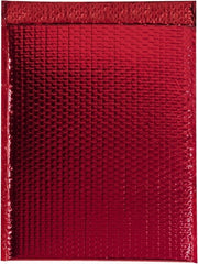 Made in USA - 17-1/2" Long x 13" Wide Peel-Off Self-Seal Bubble Mailer - Red - Exact Tooling