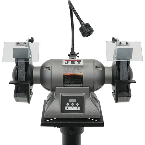 Jet - 8" Wheel Diam x 1" Wheel Width, 1 hp Grinder - 5/8" Arbor Hole Diam, 3 Phase, 3,600 Max RPM, 115 Volts - Exact Tooling