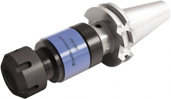 Seco - CAT40 Taper Shank Tension & Compression Tapping Chuck - M8 to M20 Tap Capacity, 121.6mm Projection, Quick Change, Through Coolant - Exact Tooling