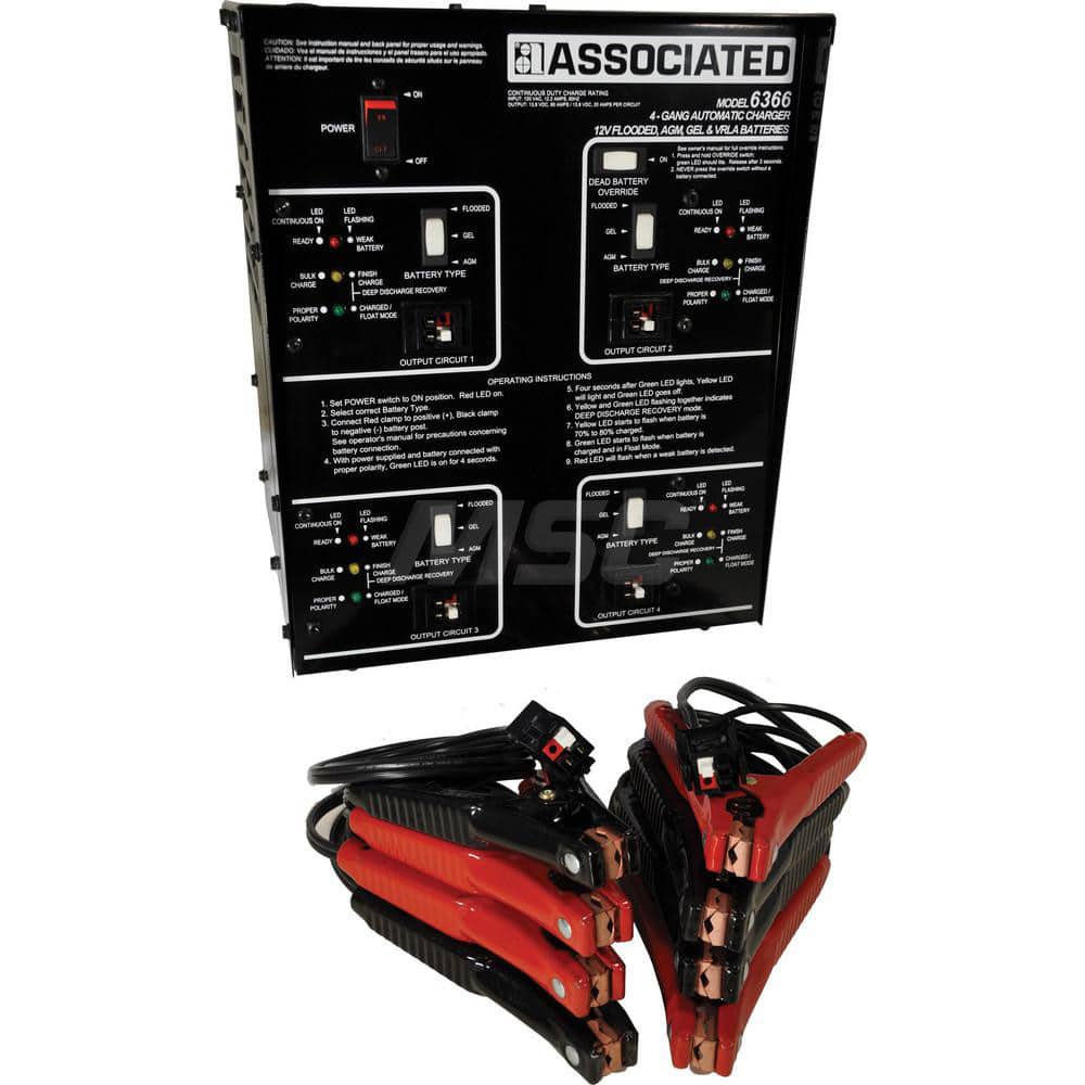Associated Equipment - Automotive Battery Chargers & Jump Starters; Type: Specialty Charger ; Amperage Rating: 20.0 ; Voltage: 12 V ; Battery Size Group: 12 Volt - Exact Tooling