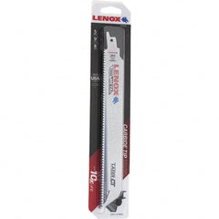 Lenox - 9" Long x 1" Thick, Bi-Metal Reciprocating Saw Blade - Tapered Profile, 8 TPI, Toothed Edge, Tang Shank - Exact Tooling