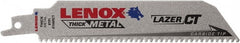 Lenox - 6" Long x 1" Thick, Bi-Metal Reciprocating Saw Blade - Tapered Profile, 8 TPI, Toothed Edge, Tang Shank - Exact Tooling