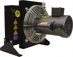 AKG Thermal Systems - SAE #20, 1 Fan Mount, Liquid-To-Air Aluminum Brazed Process Equipment Heat Exchanger - Oil Cooler, Ethylene Glycol/Water Mixture Cooler, 19.6" High x 21.65" Wide x 15.5" Deep, 250°F Max - Exact Tooling