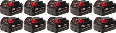 Milwaukee Tool - 18 Volt Lithium-Ion Power Tool Battery - 5 Ahr Capacity, 1 hr Charge Time, Series M18 XC RED - Exact Tooling
