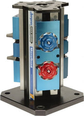 Jergens - 4" Jaw Width, 7" Max Jaw Opening, Manual Self Centering Vise - 7,200 Max Operating psi, 2.2" Stroke Length, 7" OAL x 6" OAW x 17.56" OAH - Exact Tooling