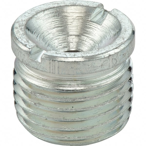 Umeta - Straight Head Angle, M10x1.0 Metric Steel Flush-Style Grease Fitting - 10mm Hex, 10mm Overall Height, Zinc Plated Finish - Exact Tooling
