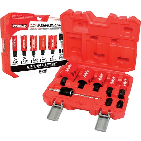 Freud - Hole Saw Kits Minimum Saw Diameter (Inch): 7/8 Maximum Saw Diameter (Inch): 2 - Exact Tooling