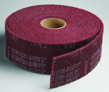 4'' x 30 ft. - Grade A Medium Grit - Scotch-Brite Clean & Finish Non Woven Abrasive Roll - Exact Tooling