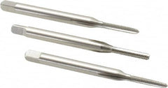 Cleveland - #2-56 UNC, 3 Flute, Bottoming, Plug & Taper, Bright Finish, High Speed Steel Tap Set - Right Hand Cut, 44.45mm OAL, 0.44" Thread Length - Exact Tooling