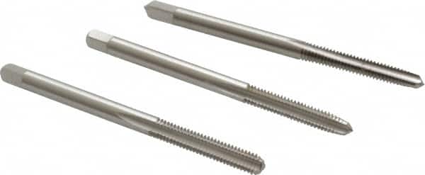 Cleveland - #6-40 UNF, 3 Flute, Bottoming & Plug, Bright Finish, High Speed Steel Tap Set - Right Hand Cut, 50.8mm OAL, 0.38" Thread Length - Exact Tooling