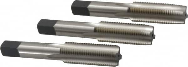 Cleveland - 11/16-16 UNF, 4 Flute, Bottoming, Plug & Taper, Bright Finish, High Speed Steel Tap Set - Right Hand Cut, 4.031" OAL, 1.09" Thread Length - Exact Tooling