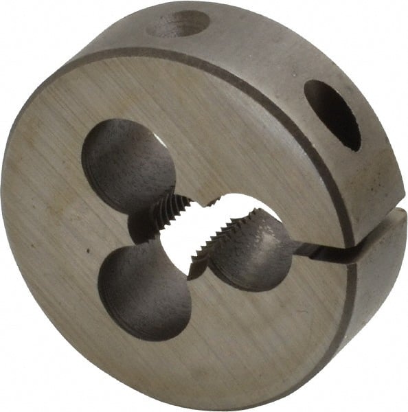Cle-Line - 5/16-24 UNF Thread, 1-1/2" Outside Diam High Speed Steel Round Die - 1/2" Thick, Right Hand Thread, Adjustable - Exact Tooling