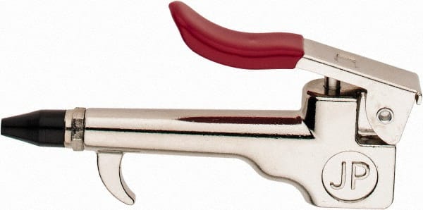Value Collection - 90 Max psi Rubber Thumb Lever Blow Gun - 1/4 NPT, 1" Tube Length, Chrome Plated Zinc - Exact Tooling