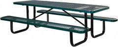 Vestil - 96" Long x 61-5/8" Wide x 30.38" High Stationary Activity/Utility Table without Back Rests - Green, Steel - Exact Tooling