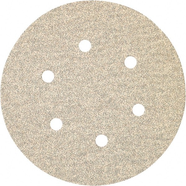 Porter-Cable - 6" Diam, 120 Grit Zirconia Alumina Adhesive PSA Disc - Fine Grade, Tan, C Weighted Backing, Flexible, 13,000 Max RPM - Exact Tooling