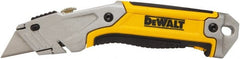 DeWALT - Retractable Utility Knife - 2-1/2" Bi-Metal Blade, Yellow & Silver Metal Handle, 1 Blade Included - Exact Tooling
