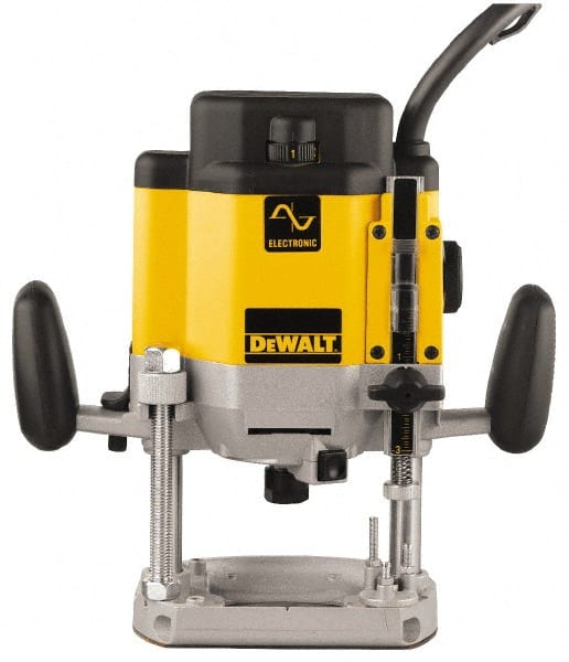 DeWALT - 8,000 to 22,000 RPM, 3 HP, 15 Amp, Plunge Base Electric Router - 1/4 and 1/2 Inch Collet - Exact Tooling