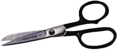 Heritage Cutlery - 5" LOC, 9-1/2" OAL Chrome Plated Standard Shears - Right Hand, Metal Straight Handle, For General Purpose Use - Exact Tooling