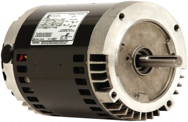 US Motors - 1-1/2 Max hp, 1,800 Max RPM, Single Cap Start Electric AC DC Motor - 115/208-230 V Input, Single Phase, 56C Frame, 5/8" Shaft Diam, C-Face Mount, ODP Enclosure - Exact Tooling